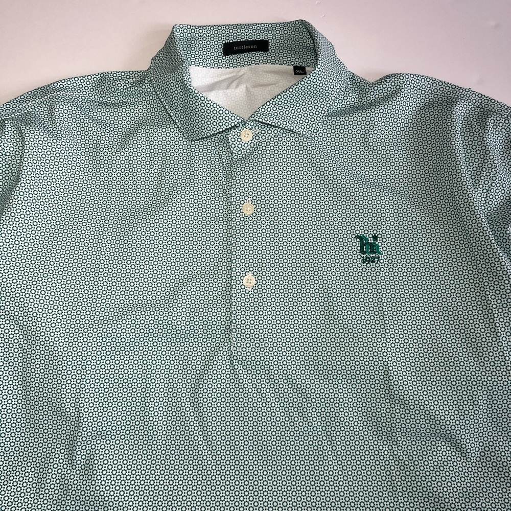 Turtleson Performance Golf Polo Shirt Mens XL mini geometric print